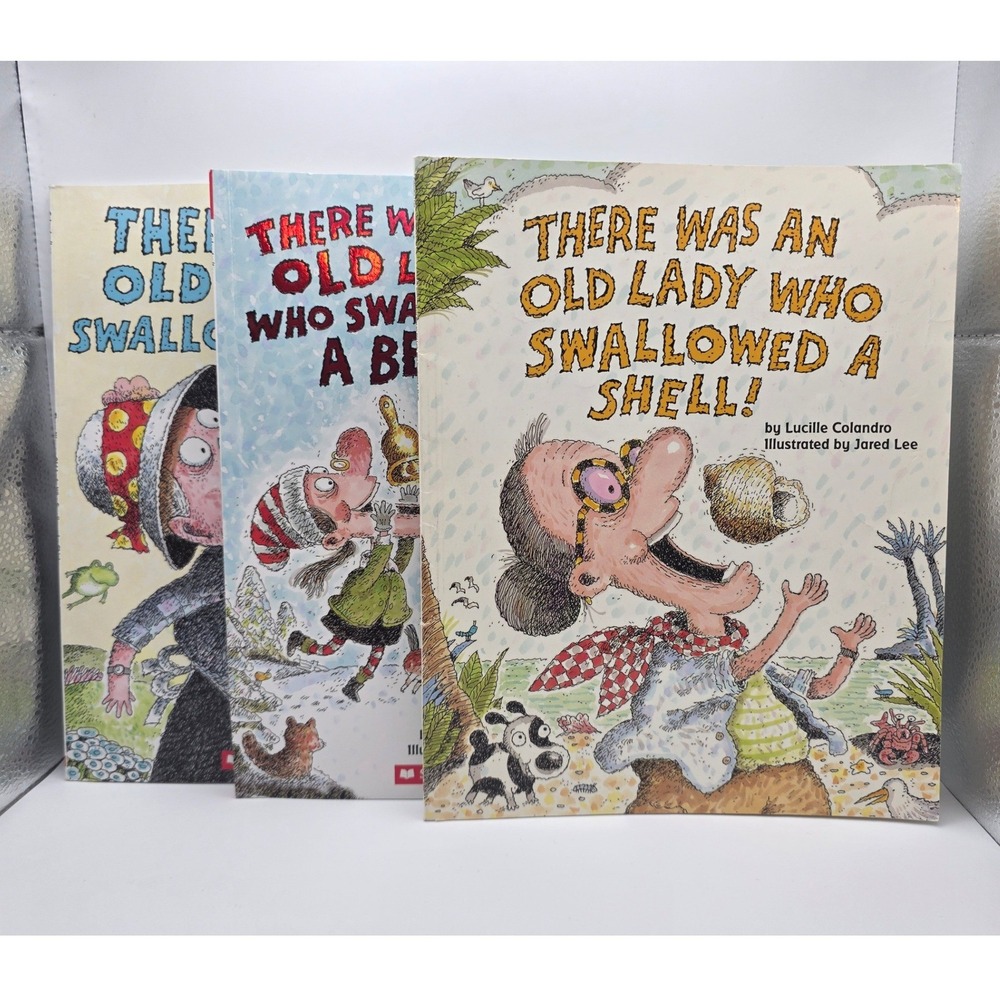 There Was an Old Lady Who Swallowed a Bell Shell Chick 3 Book Set Scholastic